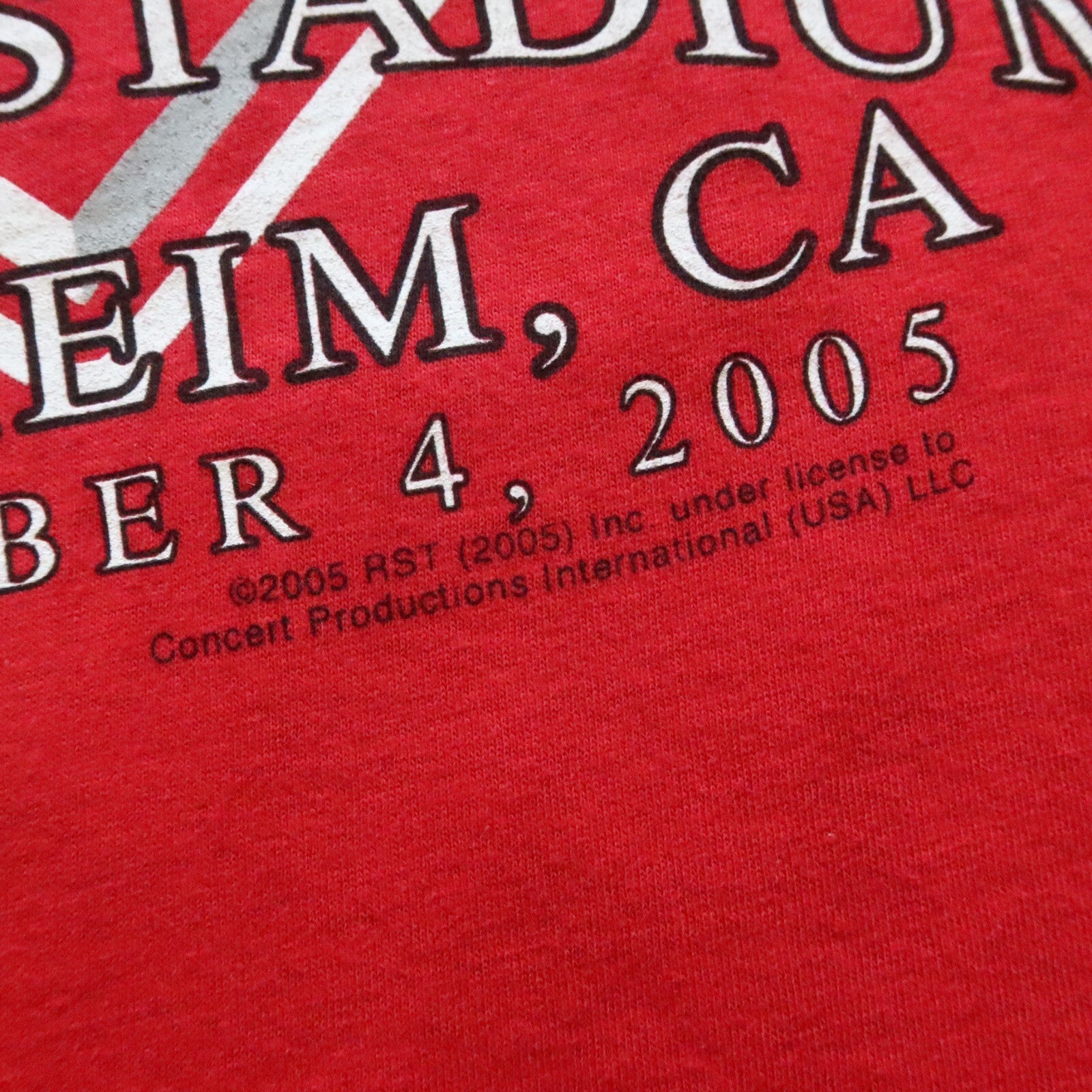 Vintage The Rolling Stones Anaheim Band Tshirt Tour Red Size XL
