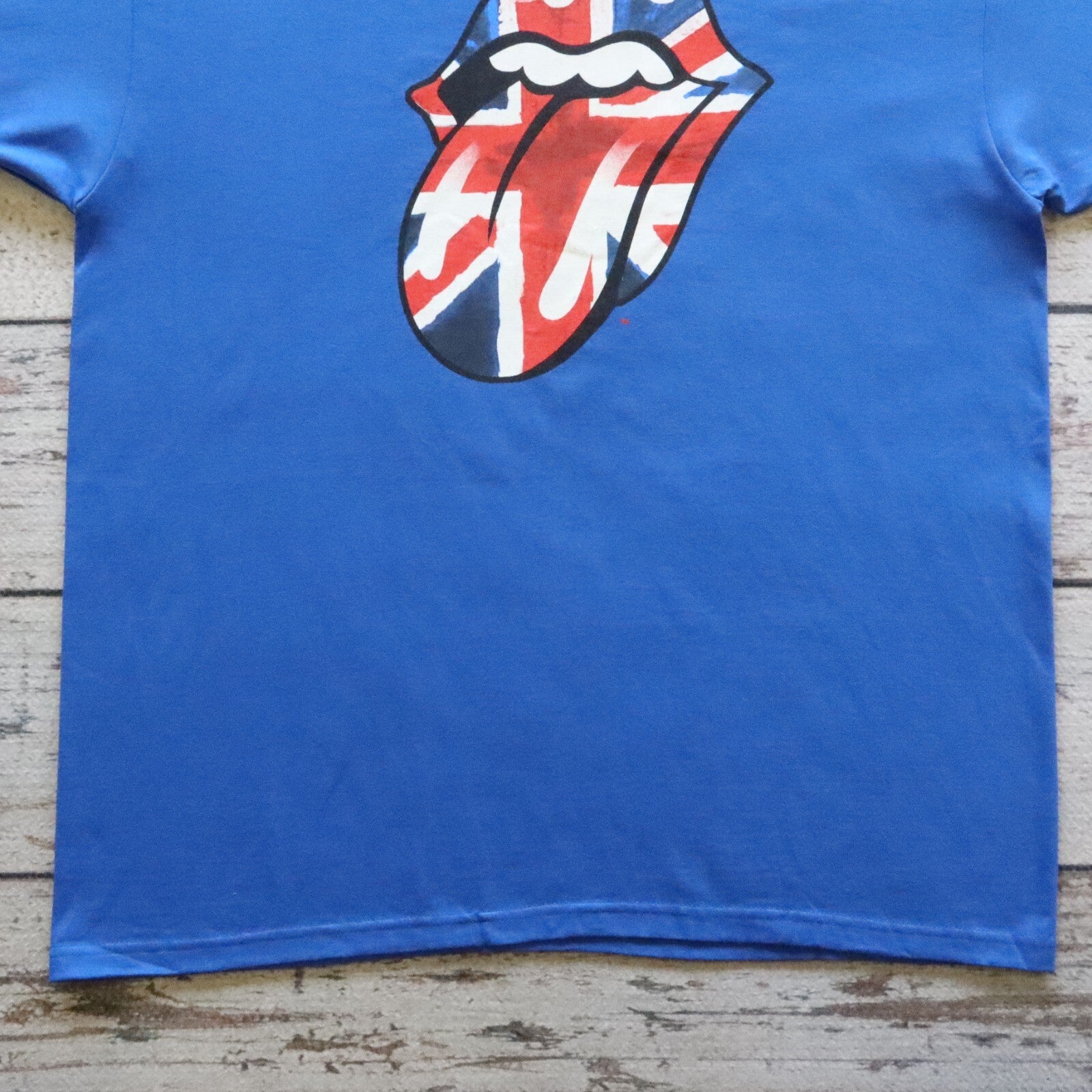 Vintage The Rolling Stones Great Britain Tour Tshirt Blue Size XL Abiggerbang