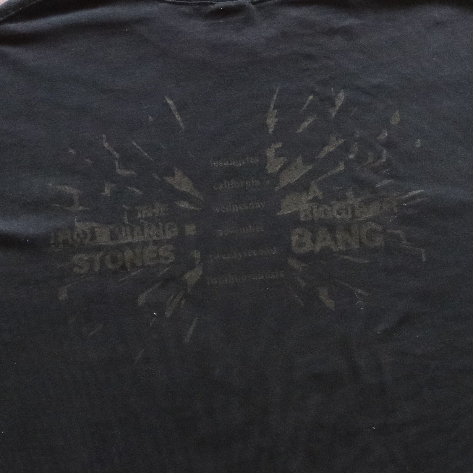 Vintage The Rolling Stones Los Angeles Tour Tshirt Band Black Size XL