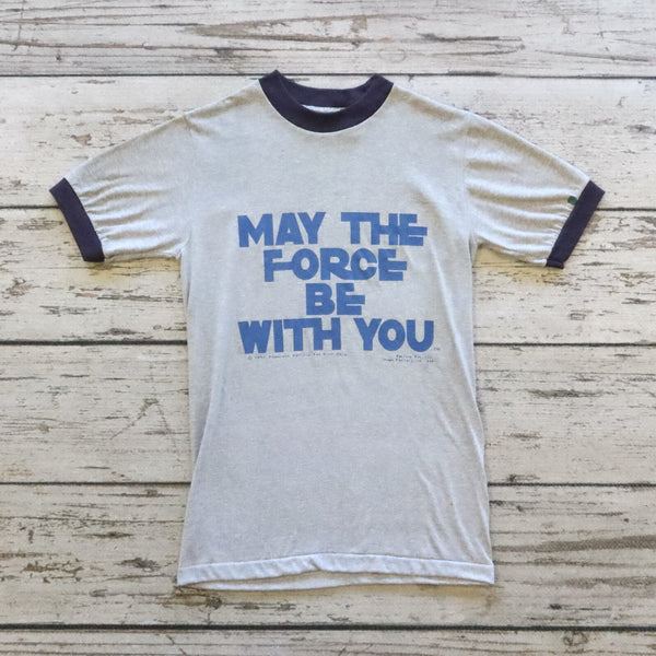 Vintage 1977 Star Wars May The Force Be With You Ringer Tshirt