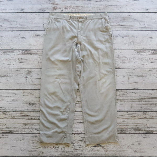 Vintage 60s 70s Gray Repaired Baggy Chino Work Pants