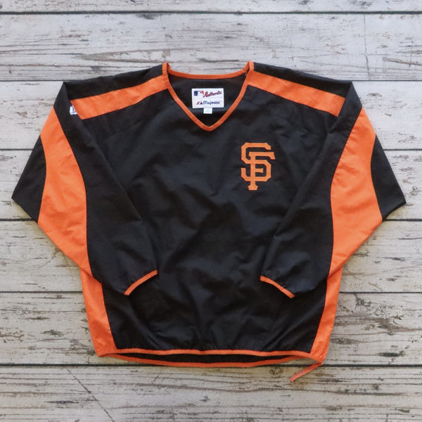 Vintage San Francisco Giants Warmup Baseball Pullover Jacket Majestic Size M