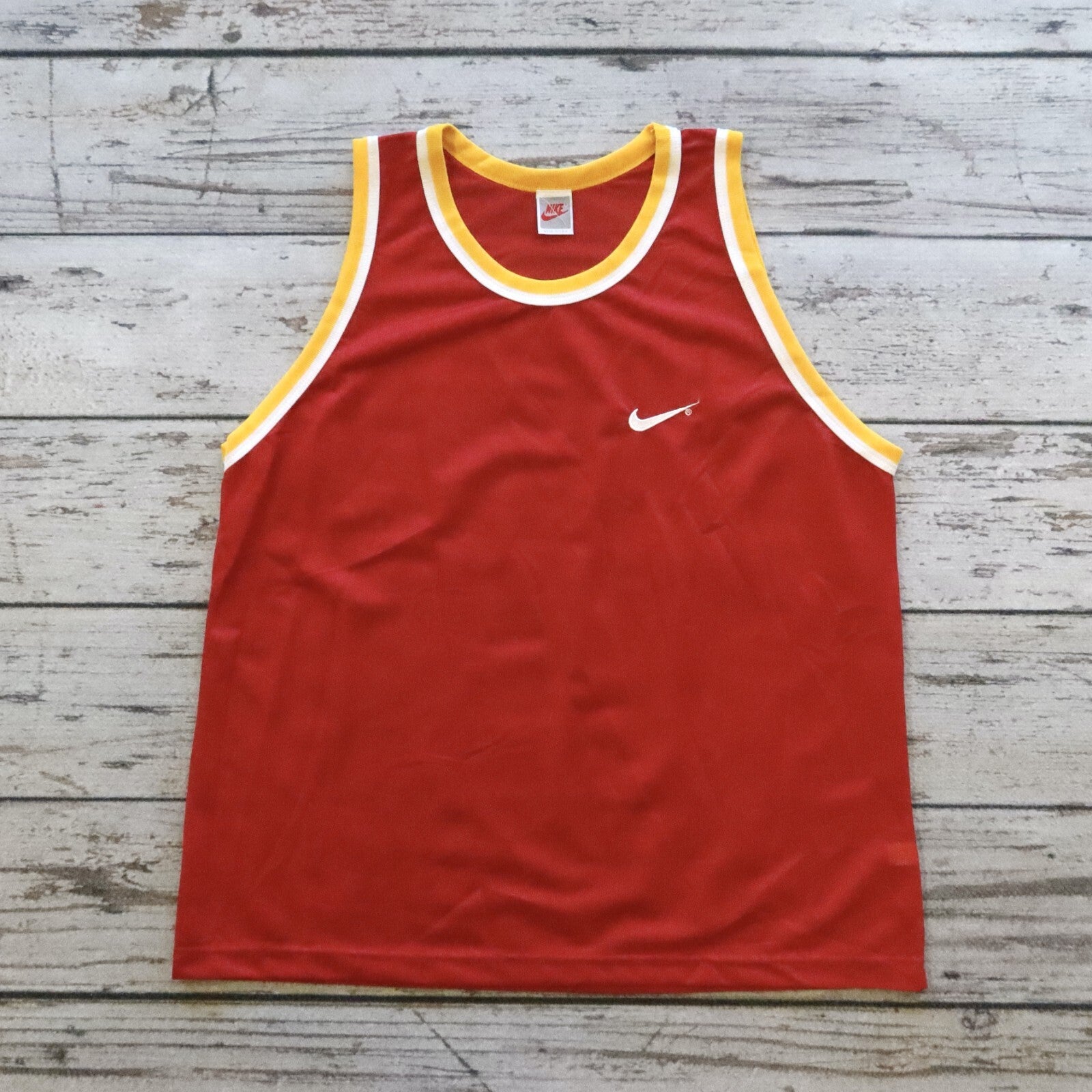 Vintage Nike Swoosh Logo Basketball Jersey Size L Houston