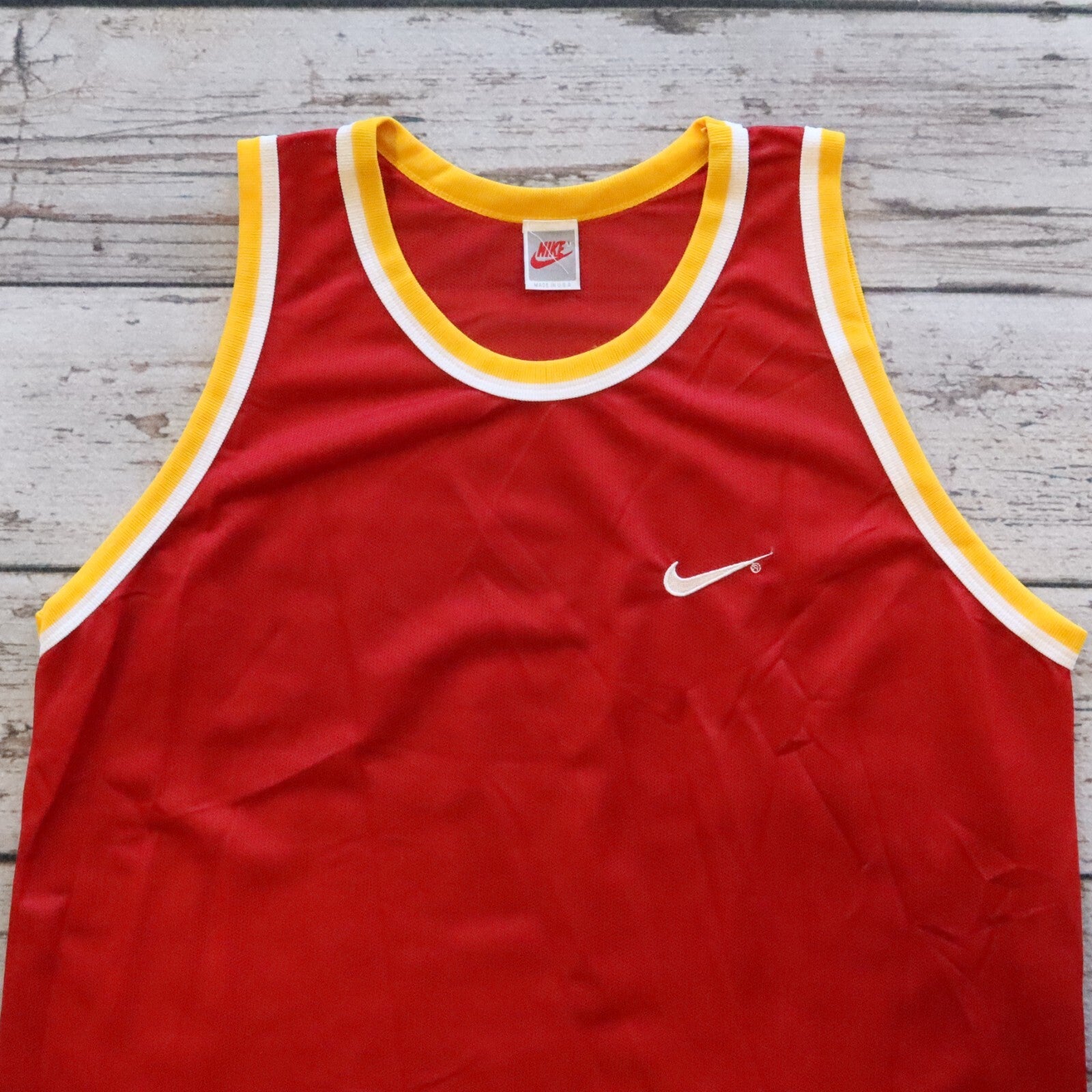 Vintage Nike Swoosh Logo Basketball Jersey Size L Houston