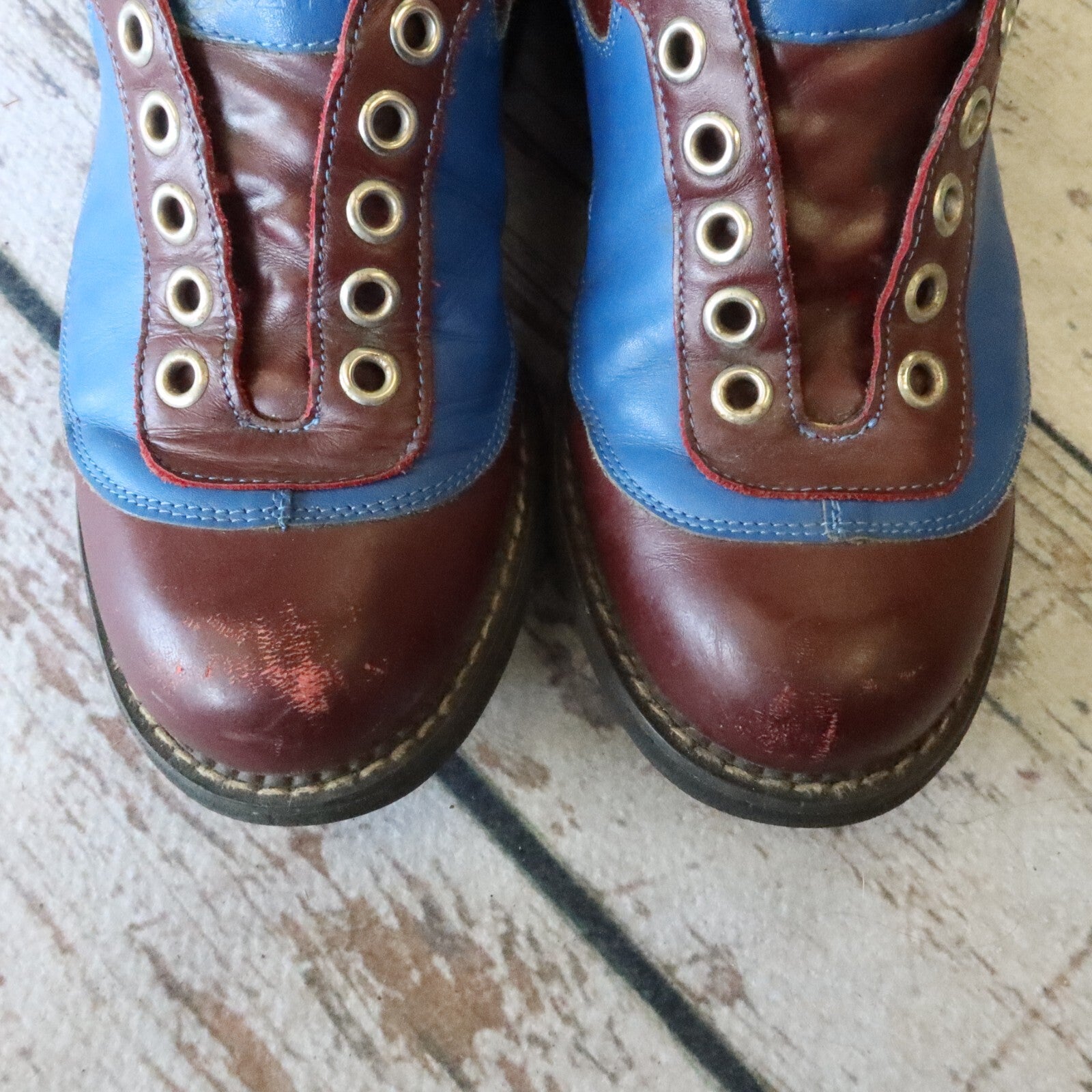 Vintage John Fluevog Flame Leather Derby Shoes Size 10