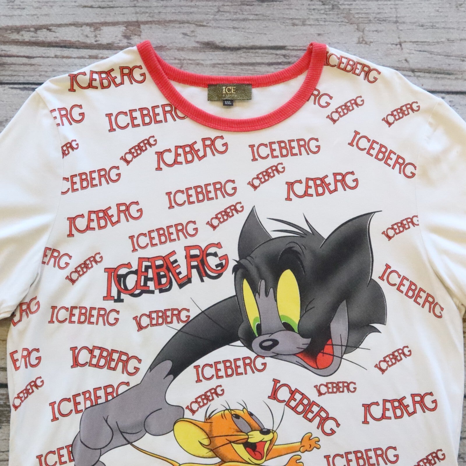 Vintage Iceberg Tom And Jerry Ringer Tshirt Size XXL