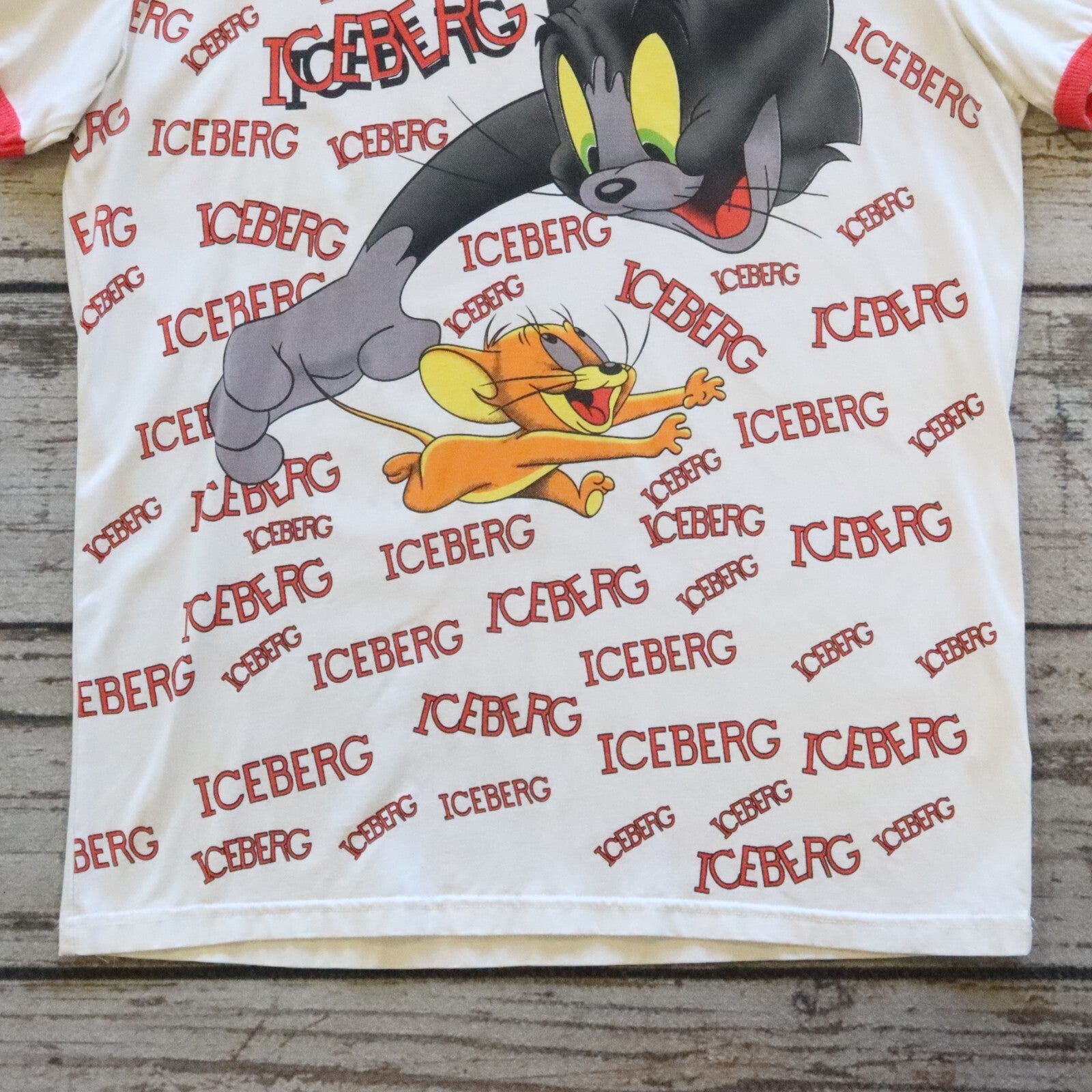 Vintage Iceberg Tom And Jerry Ringer Tshirt Size XXL